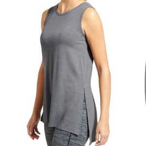 Athleta Side Split Tank Top in Flint Heathered Gray